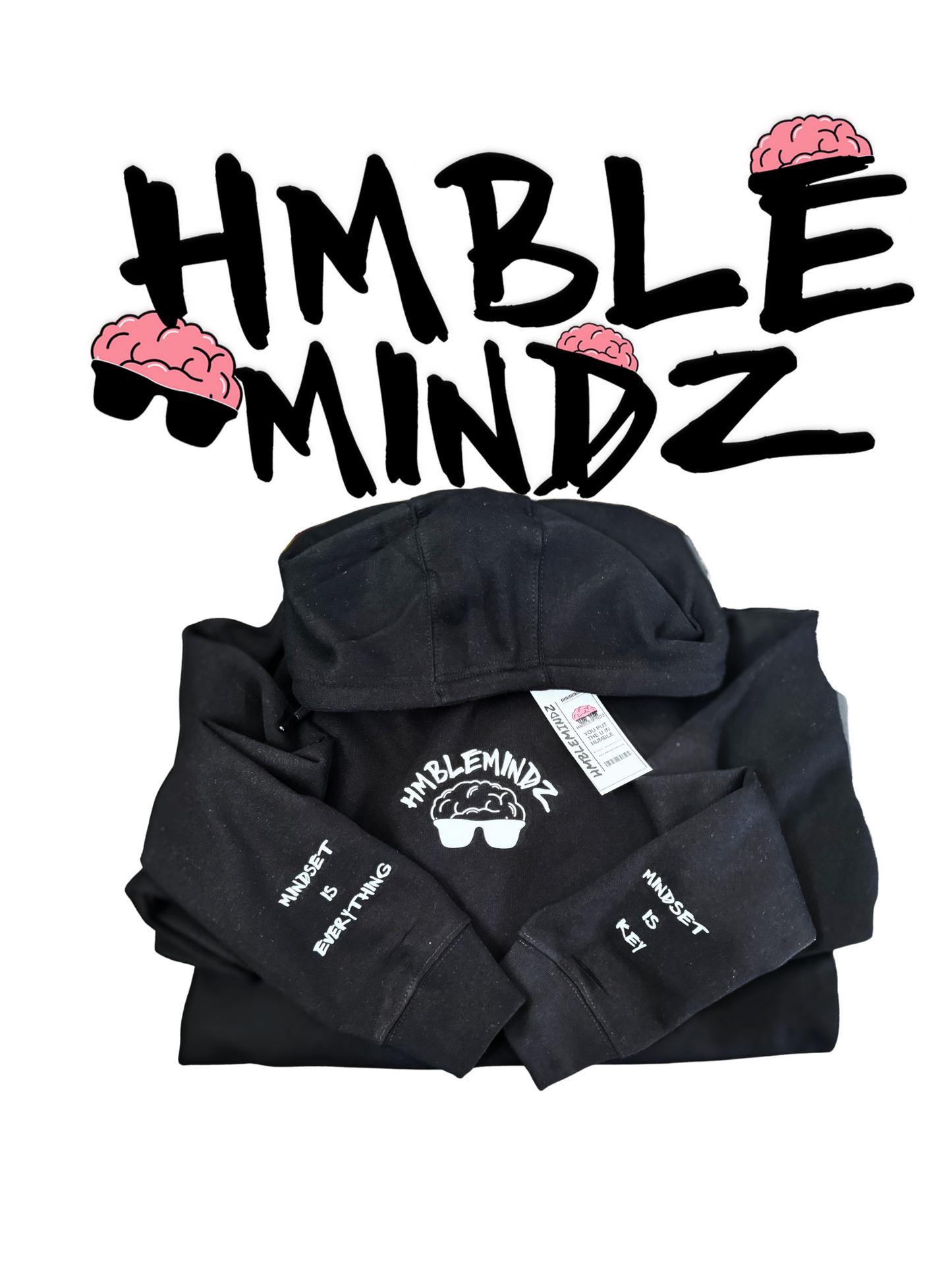 hmblemindz chest Black hoodie